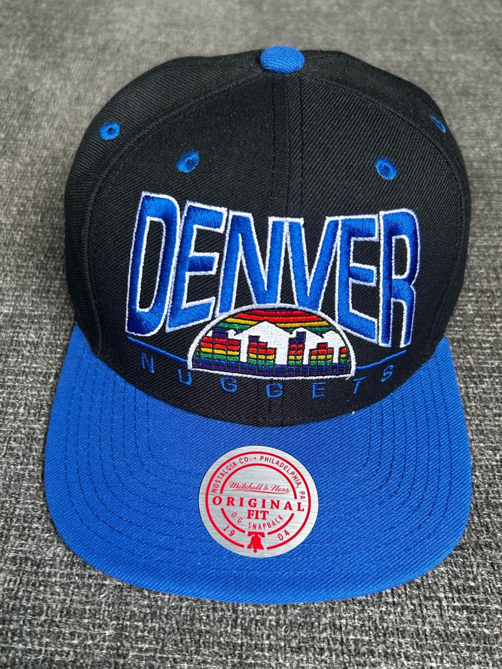 Mitchell & Ness Black Cap with Royal Blue Stitching
